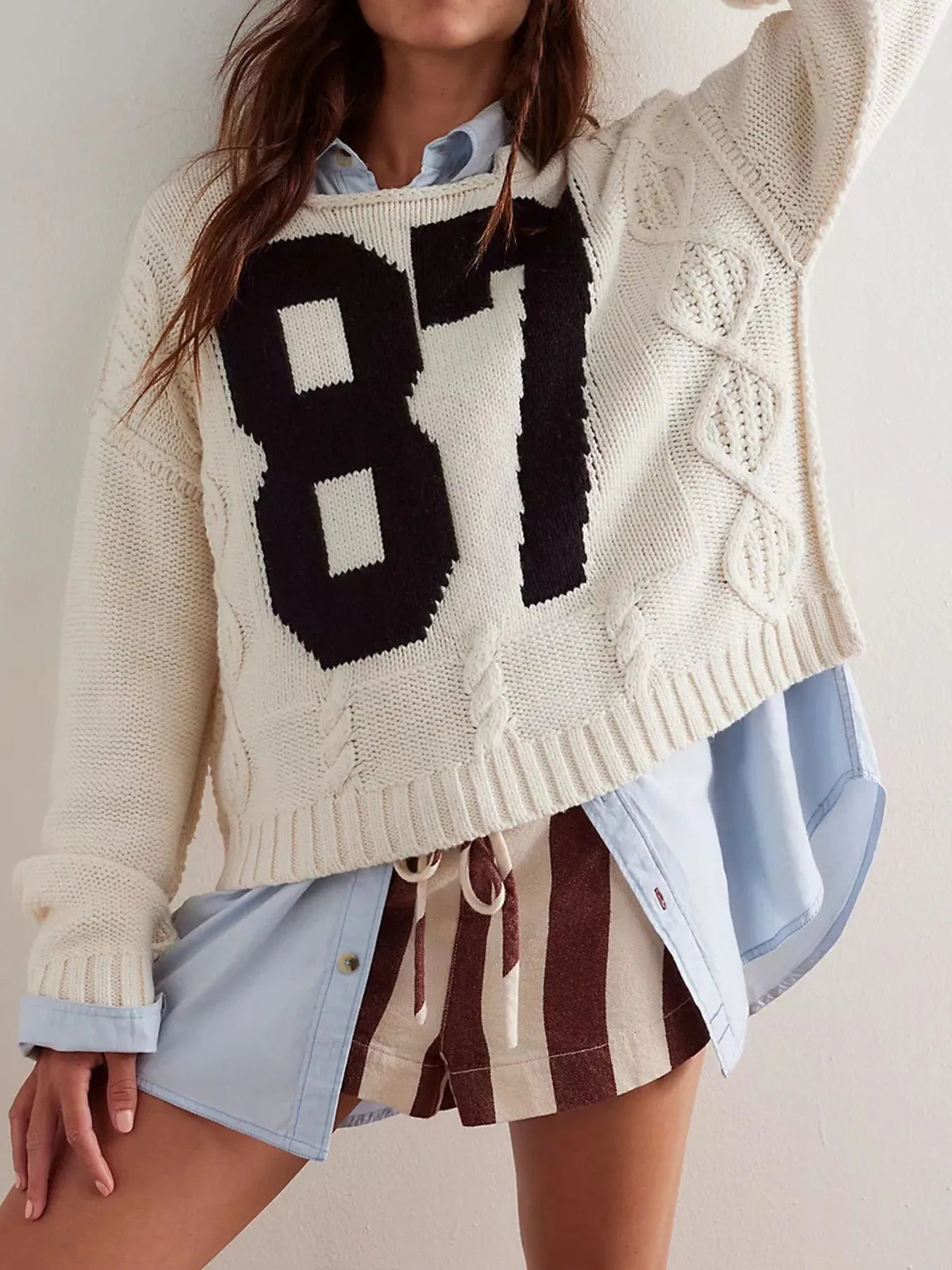 87 Oversized Cable Knit Sweater