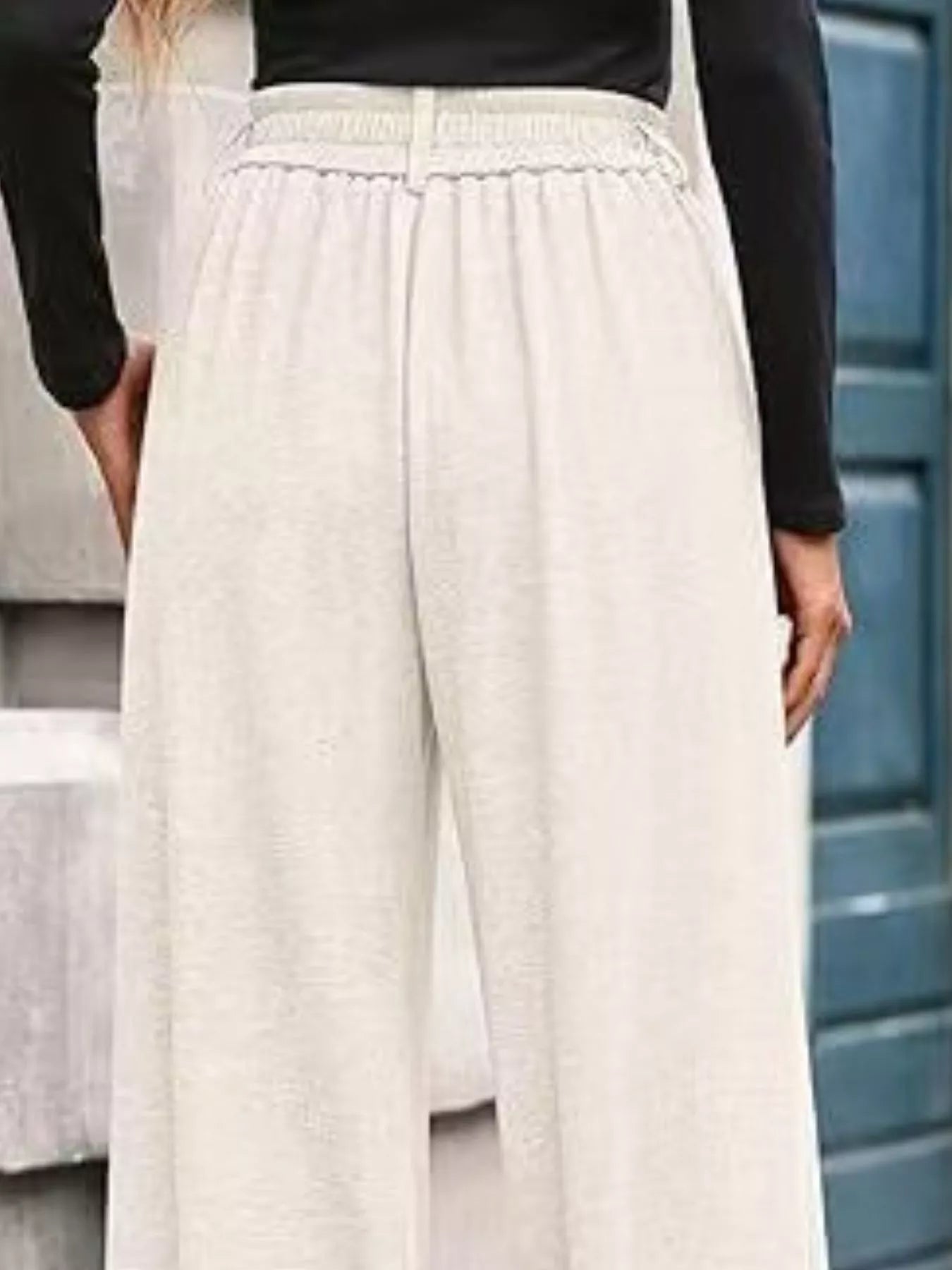 Wide-Leg Pleated Trouser Pants