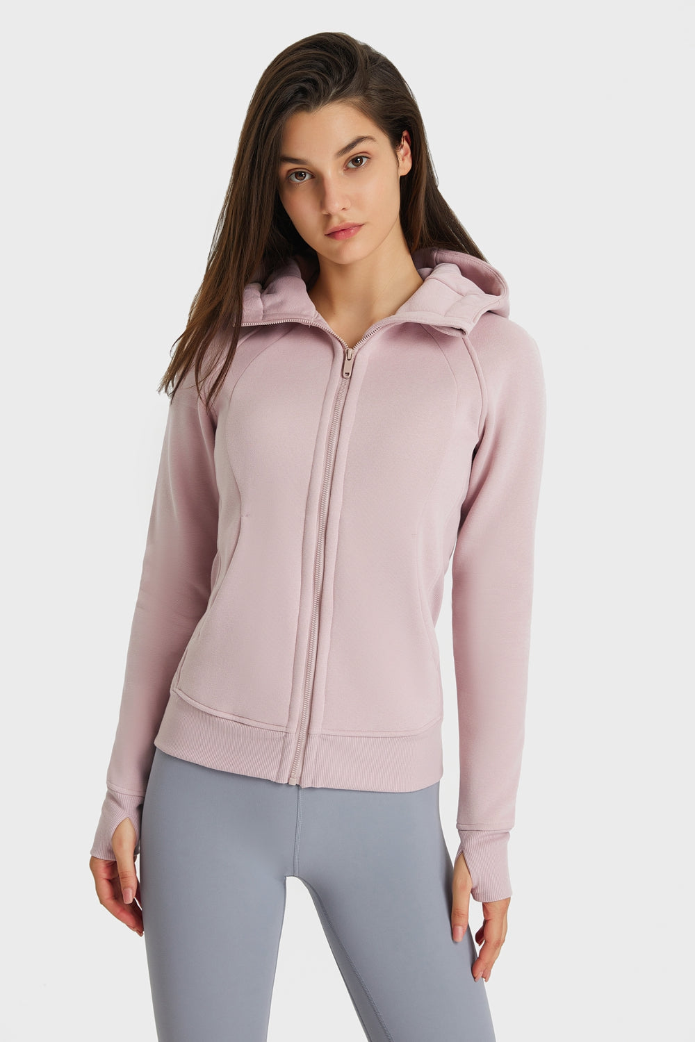 Athletic Hooded Zip Up Jacket