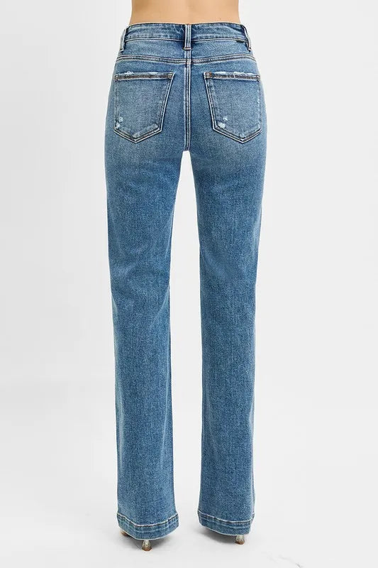 Distressed Bootcut Jeans