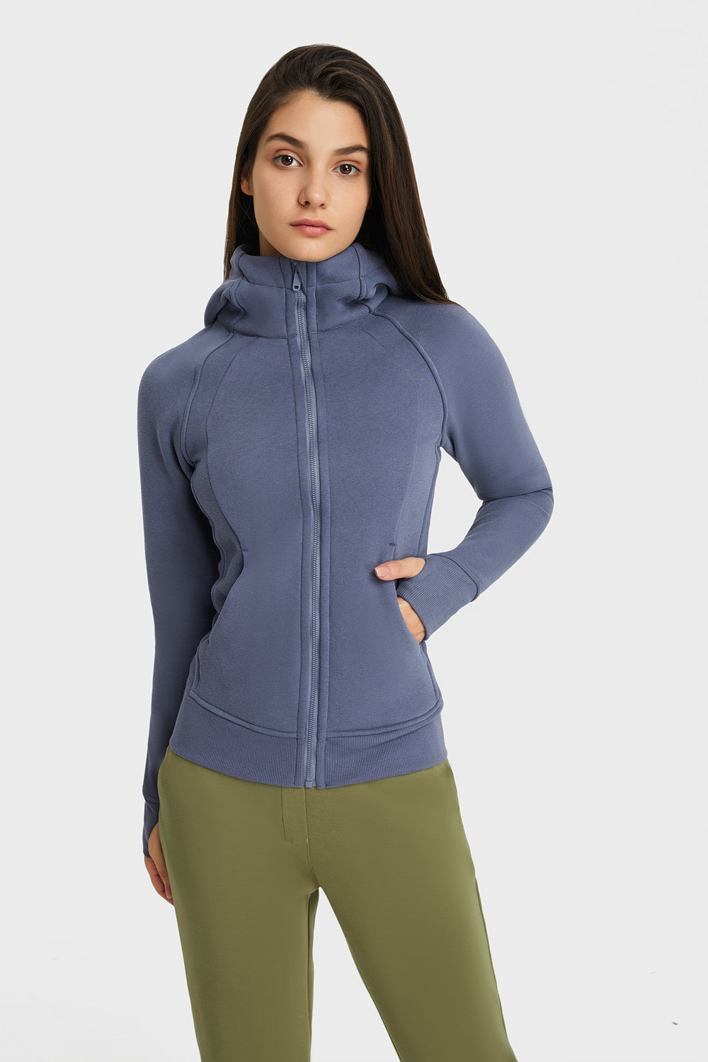 Athletic Hooded Zip Up Jacket