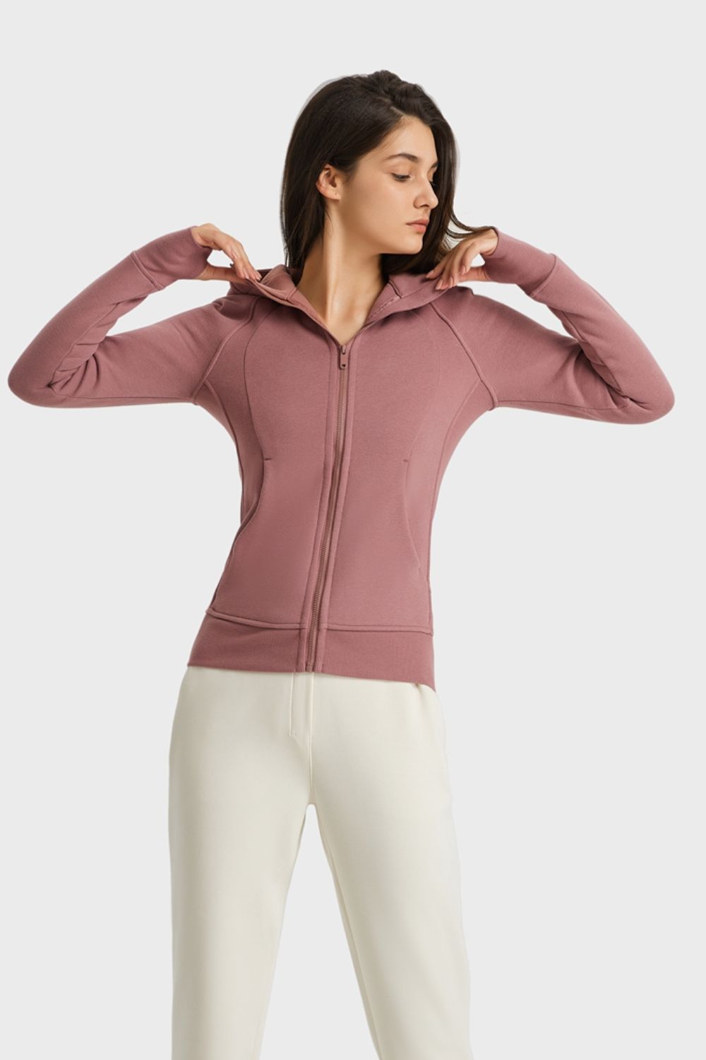 Athletic Hooded Zip Up Jacket