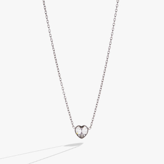 Crystal Heart Pendant Necklace - Alex and Ani - Back View
