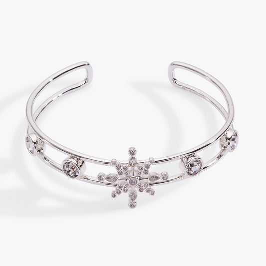 Crystal Snowflake Cuff Bracelet - Front View