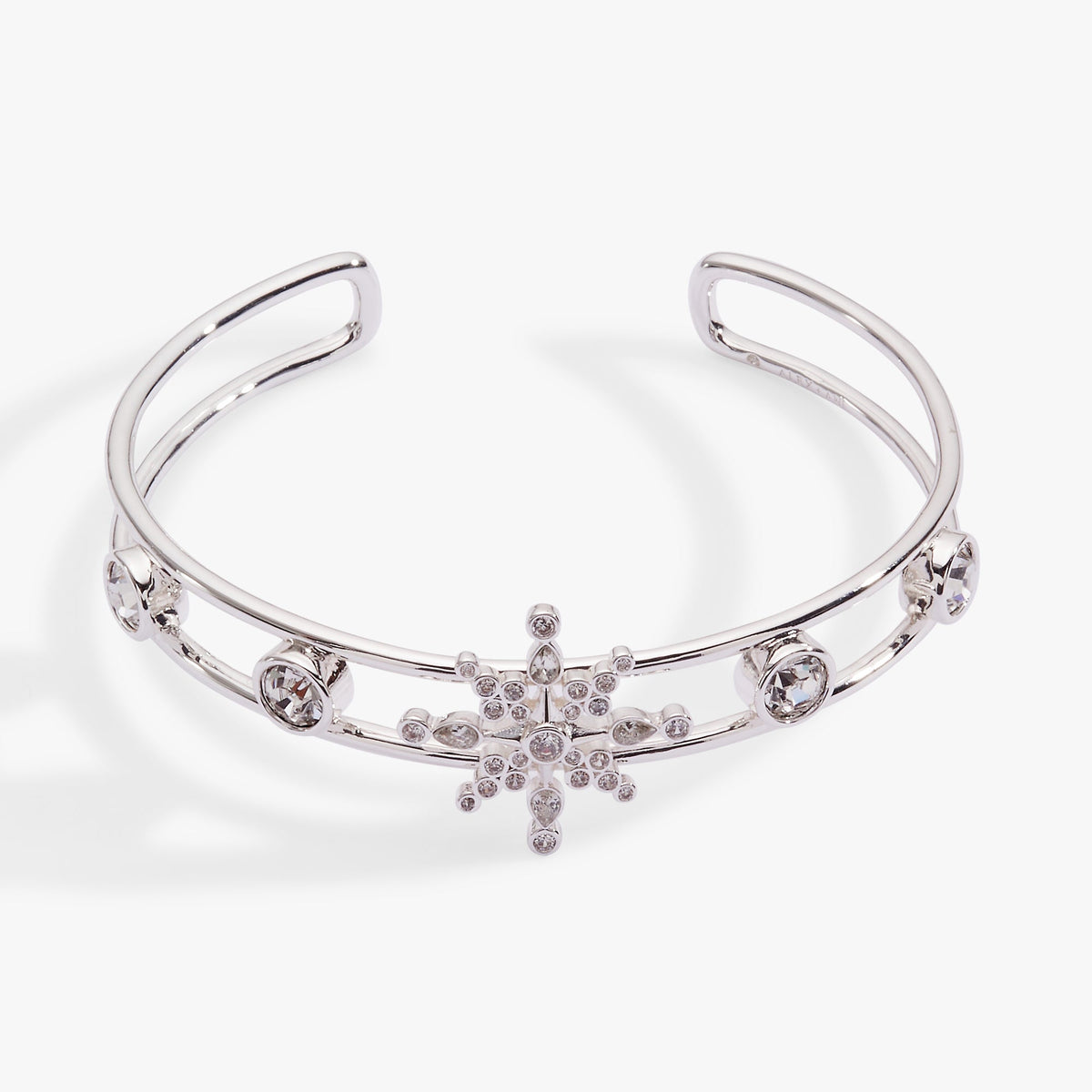 Crystal Snowflake Cuff Bracelet - Front View