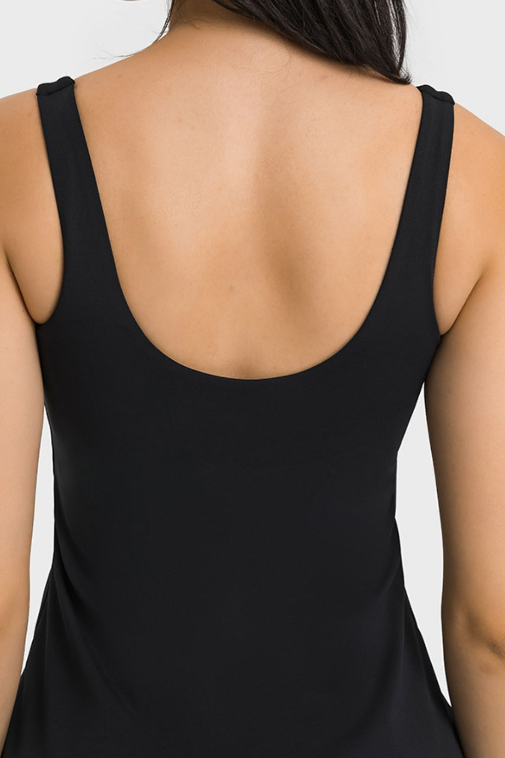 Athletic Square Neck Tank Dress with Shorts
