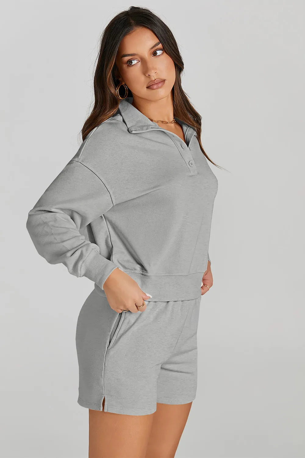 Matching Sweatshirt and Shorts Athleisure Set