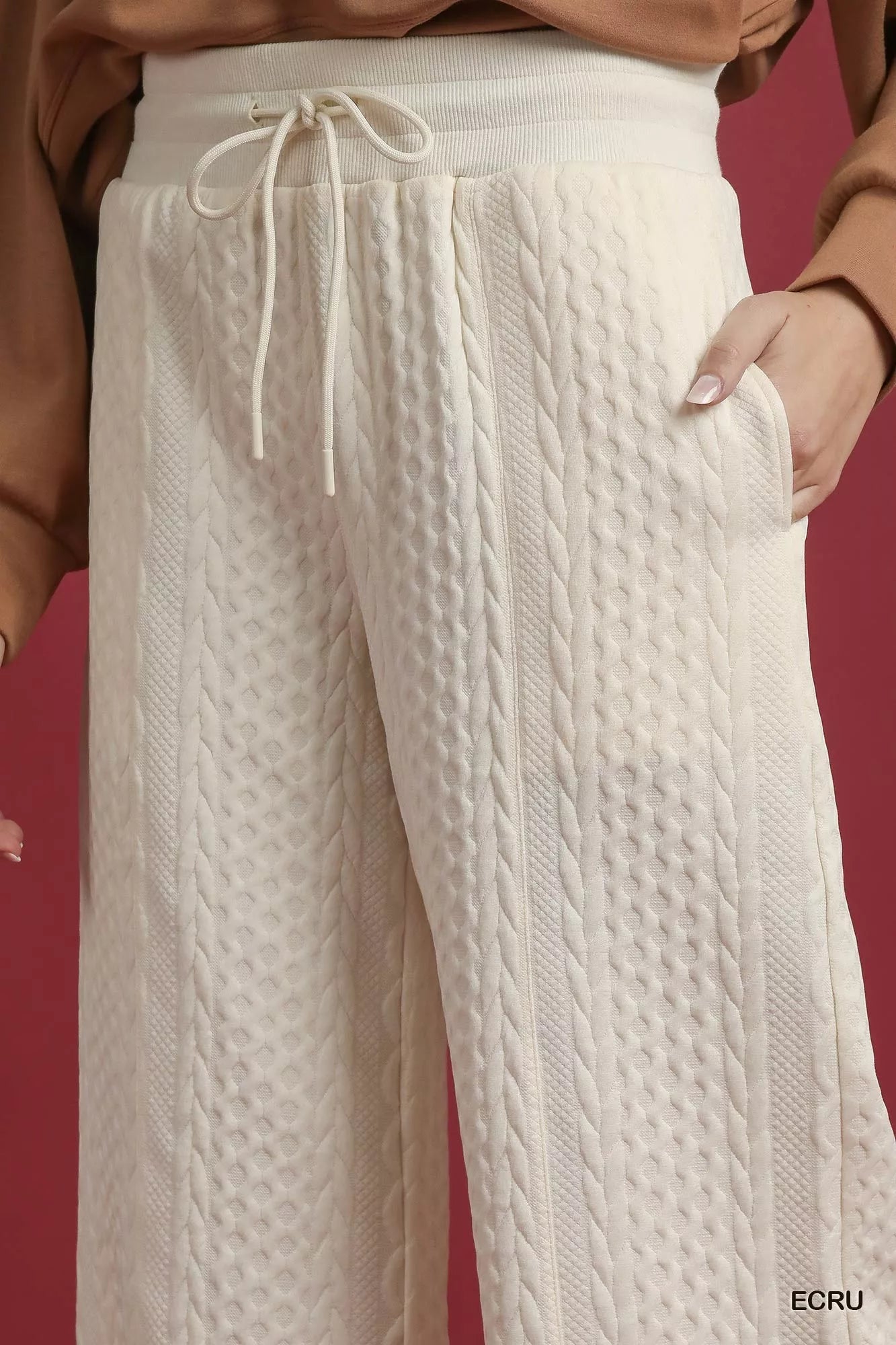 Cable Knit Wide Leg Pants
