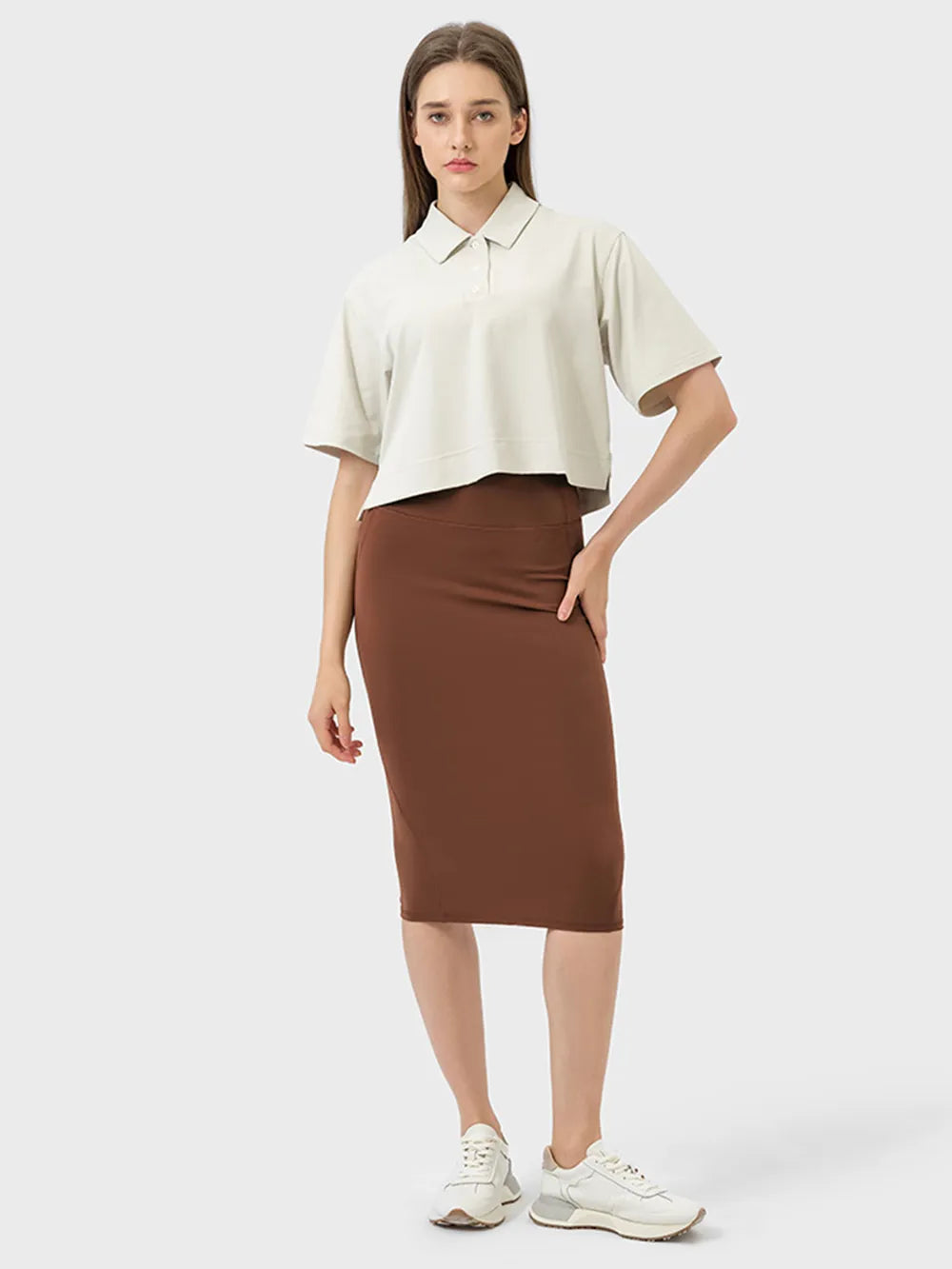 Active Midi Skirt with Back Slit