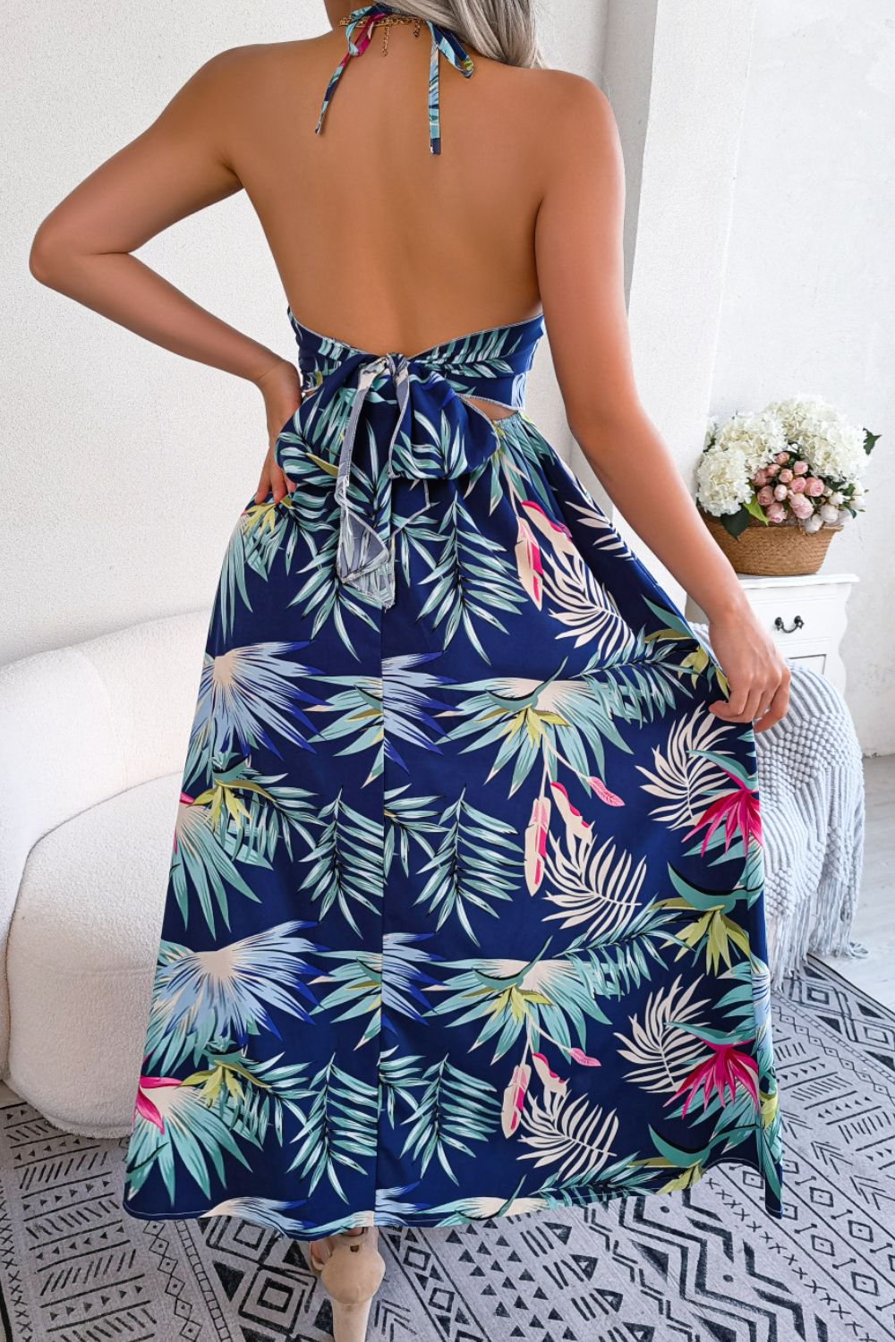 Botanical Print Maxi Dress
