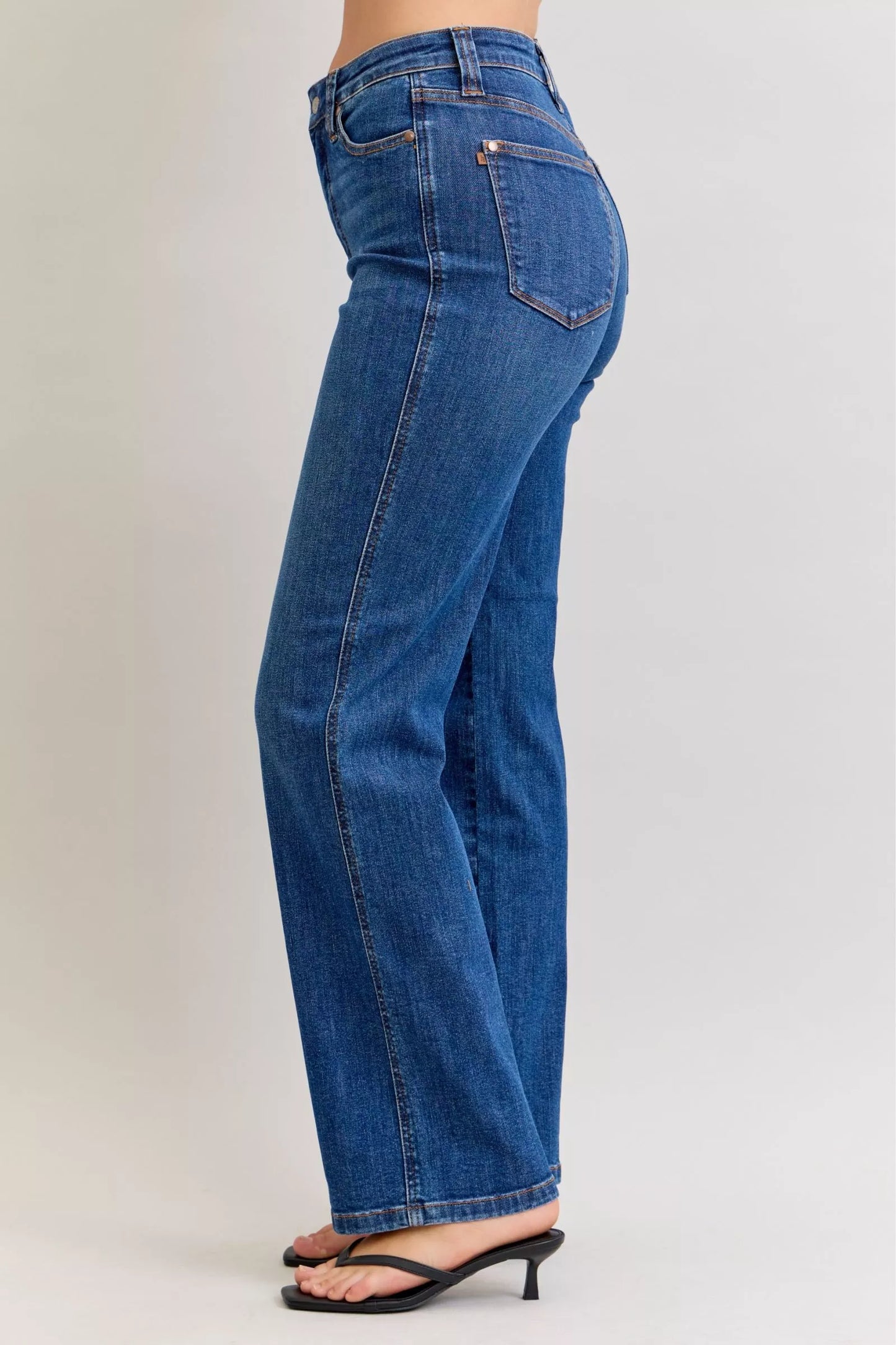 Slimming High Waist Straight Leg Jeans