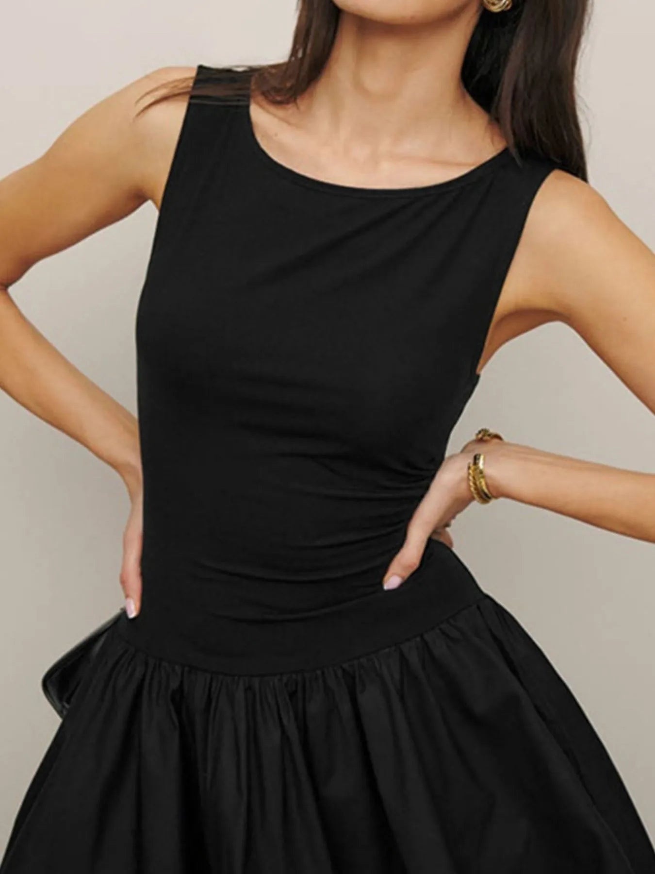 Solid Style Mini Tank Dress