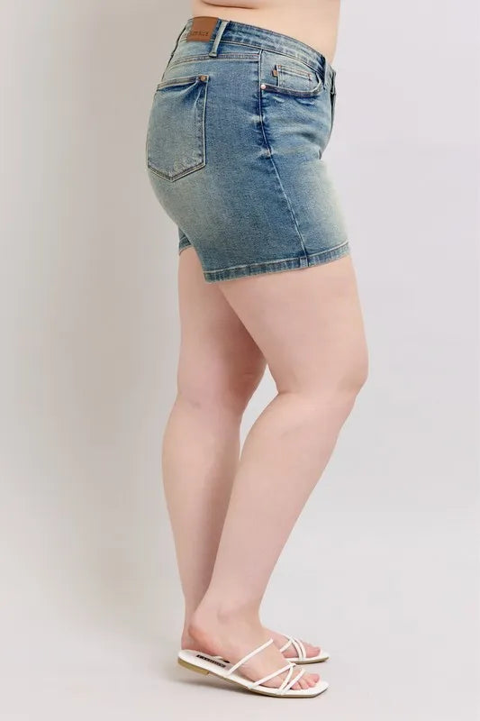 V-Front Vintage Wash Shorts by Judy Blue