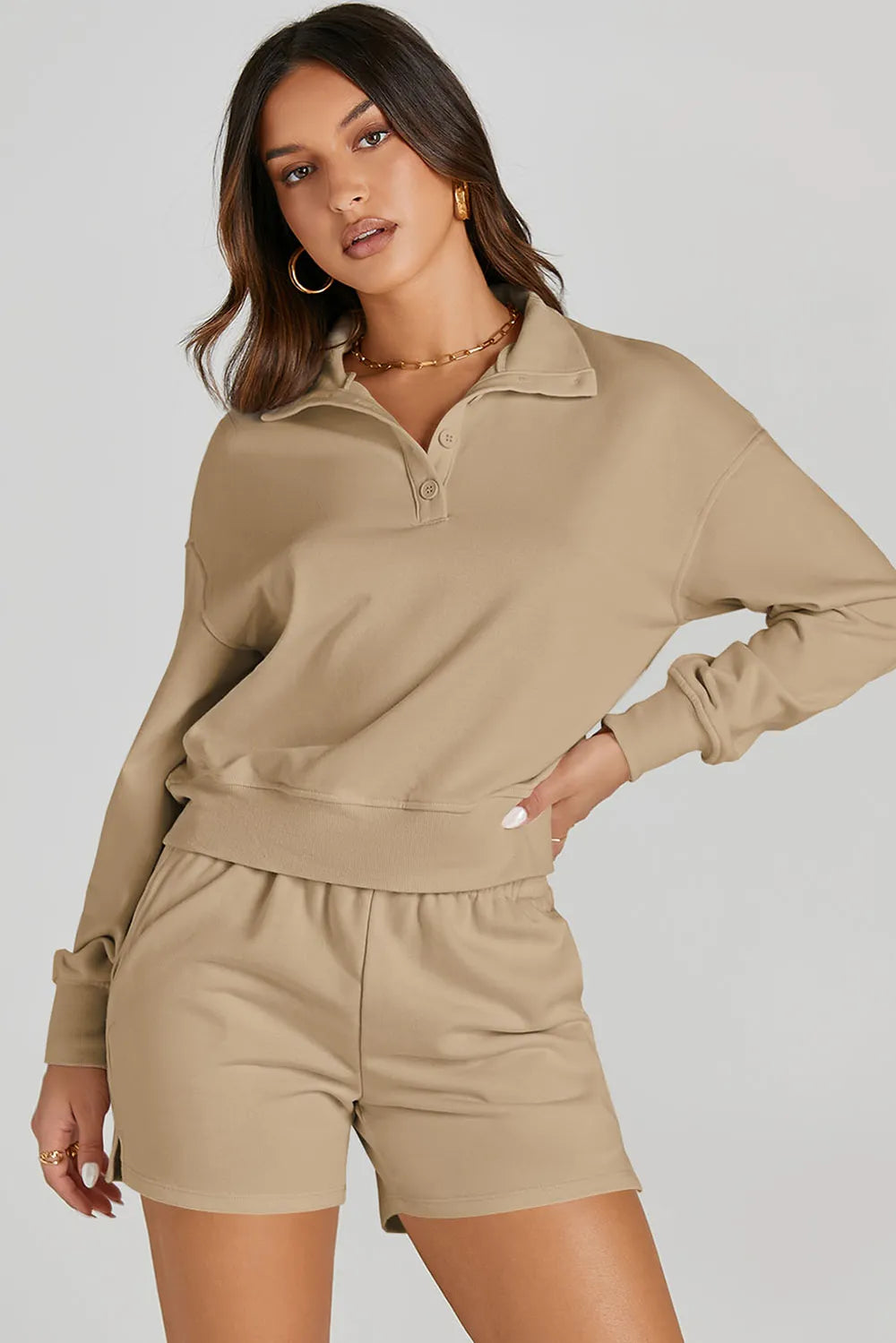 Matching Sweatshirt and Shorts Athleisure Set