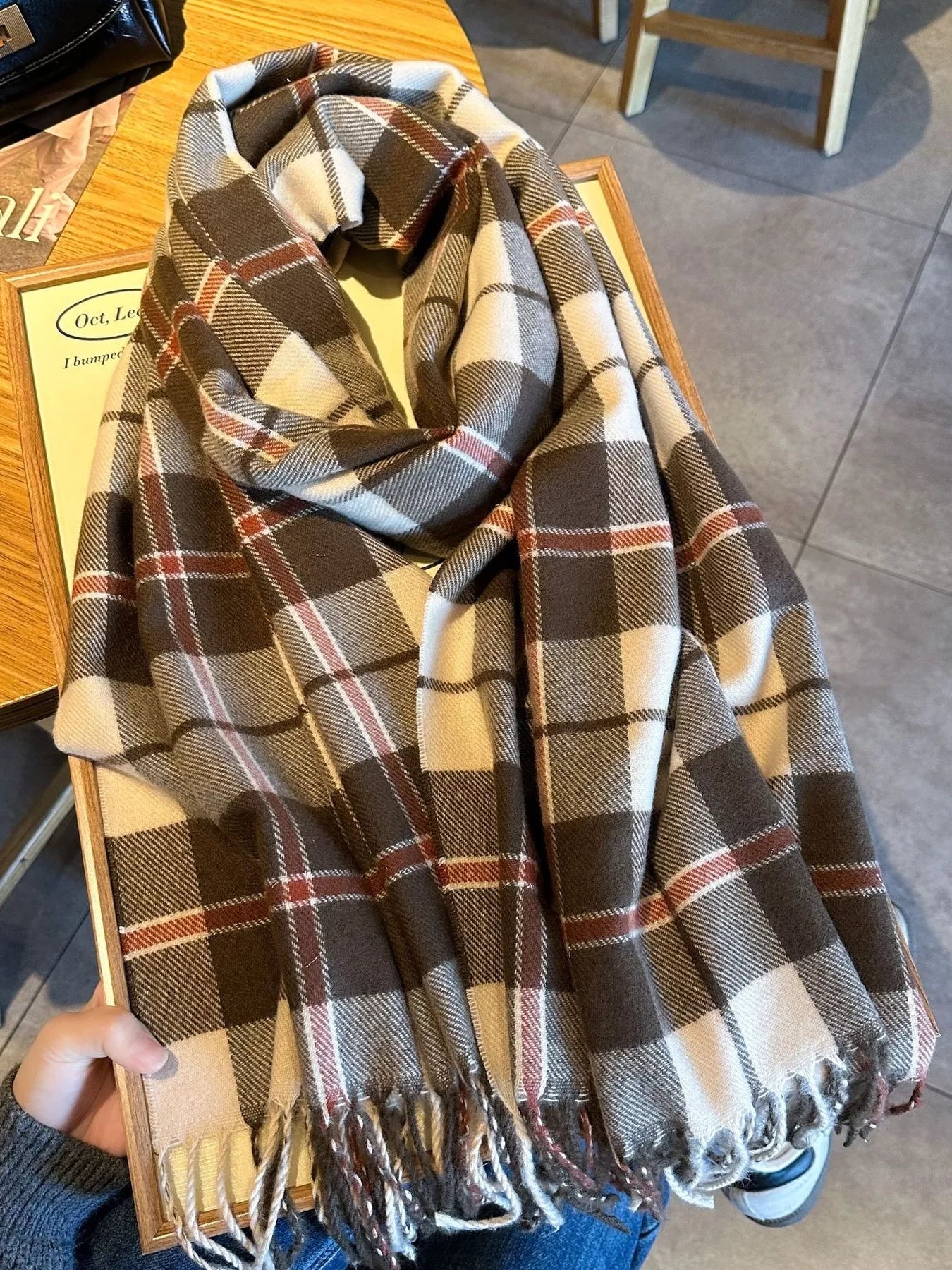 Classic Plaid Fringe Scarf