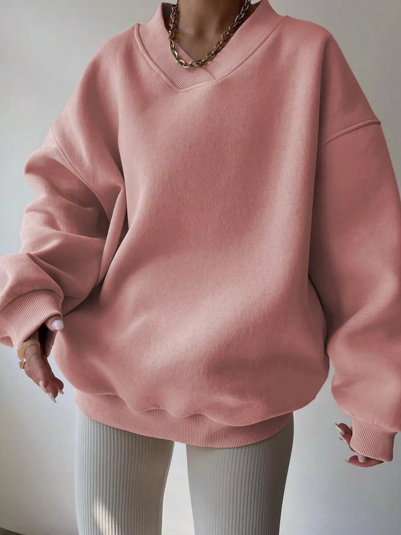 Dropped Shoulder Long Sleeve Oversized Sweatshirt