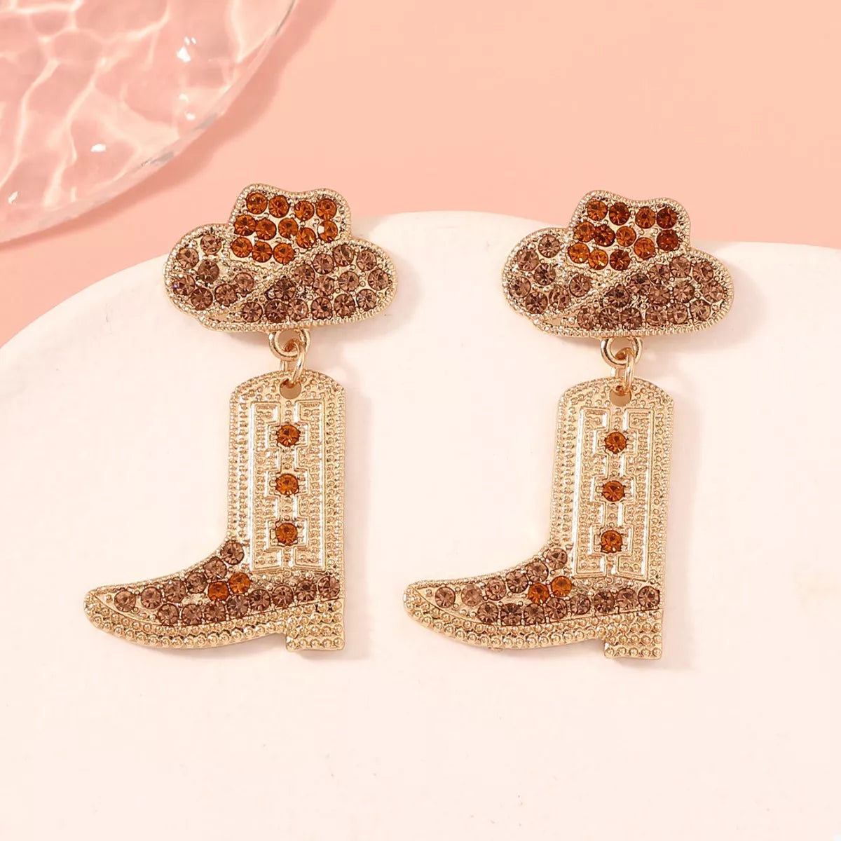 Rhinestone Cowgirl Dangle Earrings - Detail View 5