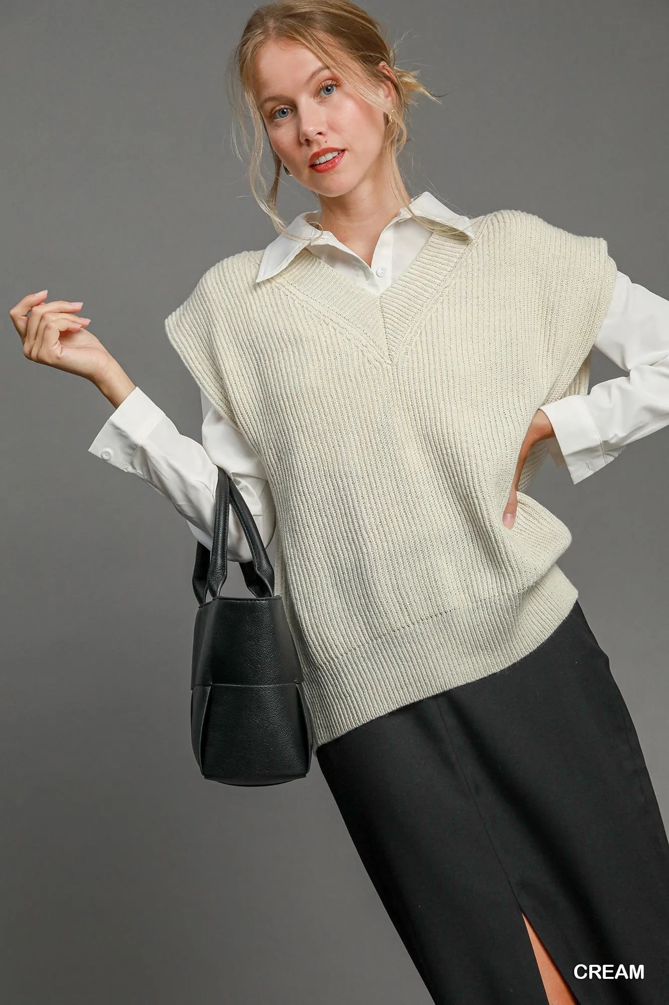 Oversized Pullover Sweater Vest