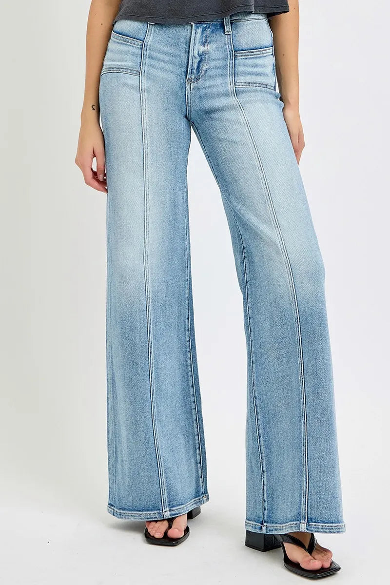 Women's Mid Rise Wide Leg Jeans