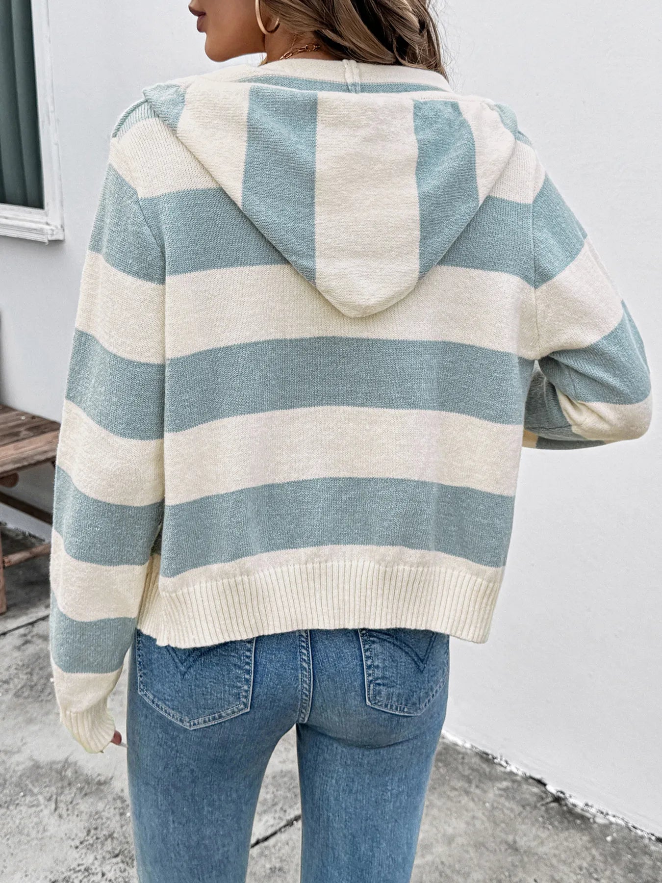 Striped Cardigan Hoodie - Full Zip