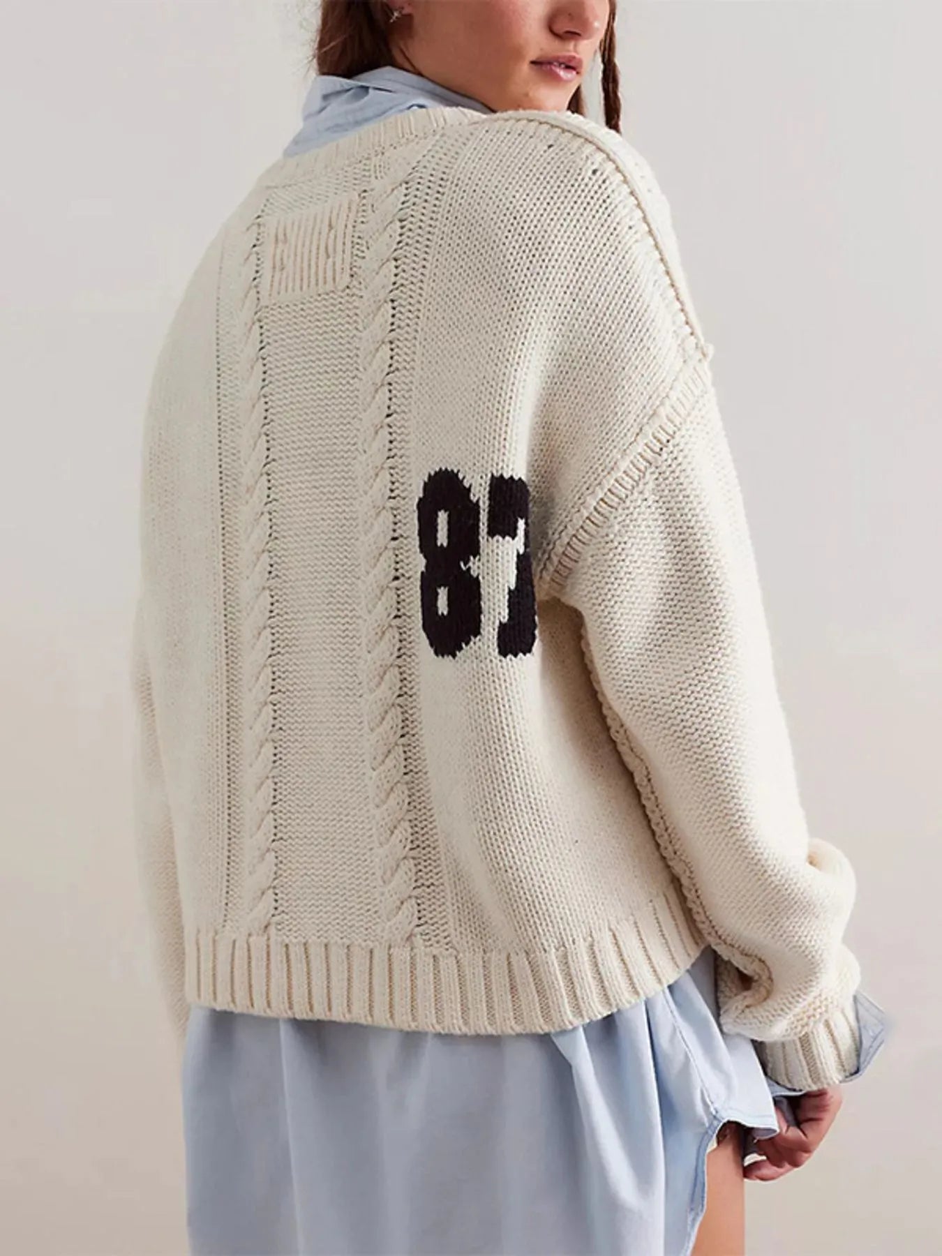 87 Oversized Cable Knit Sweater