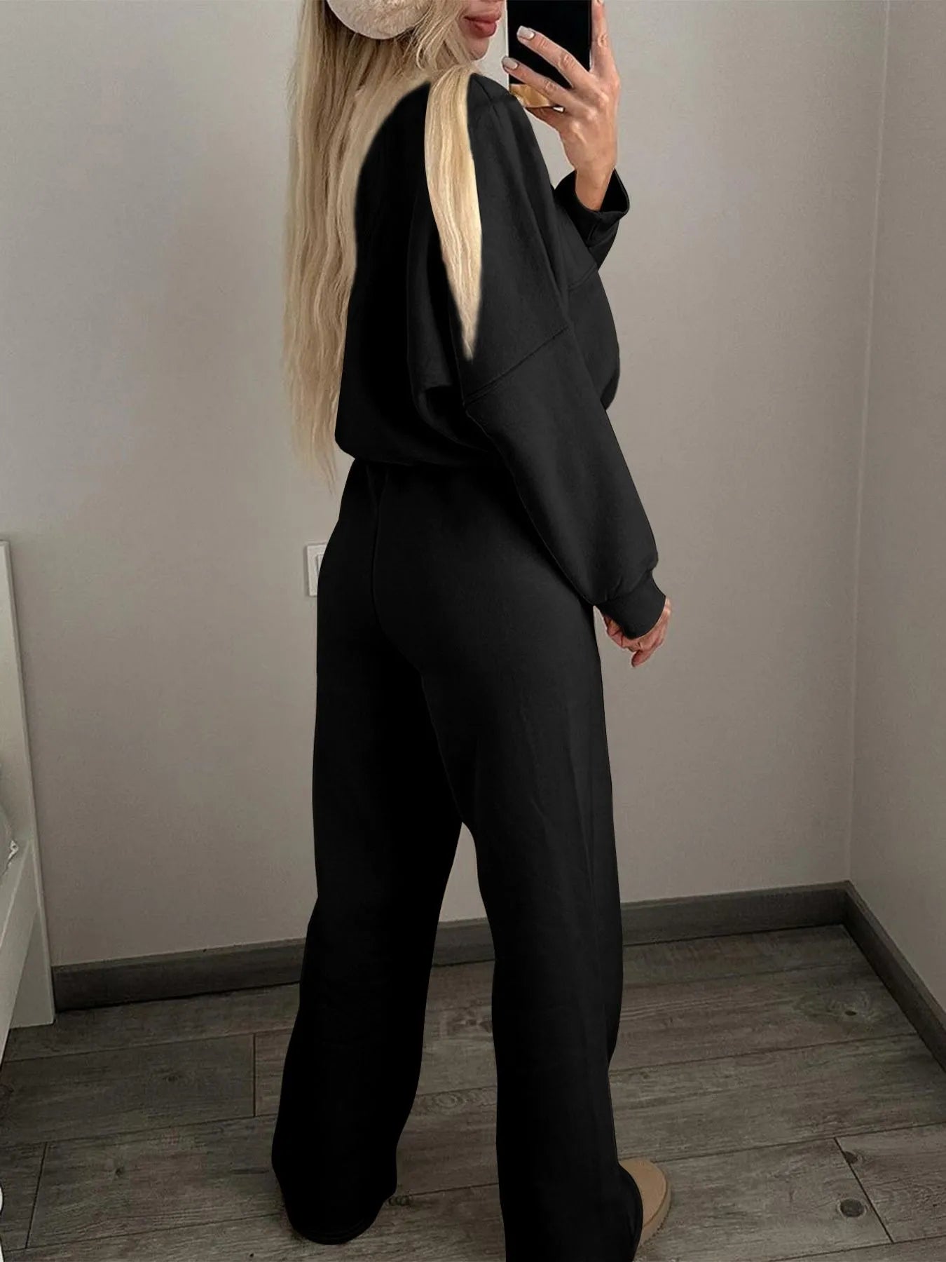 Athleisure Full Zip Jacket and Wide Leg Pant Set