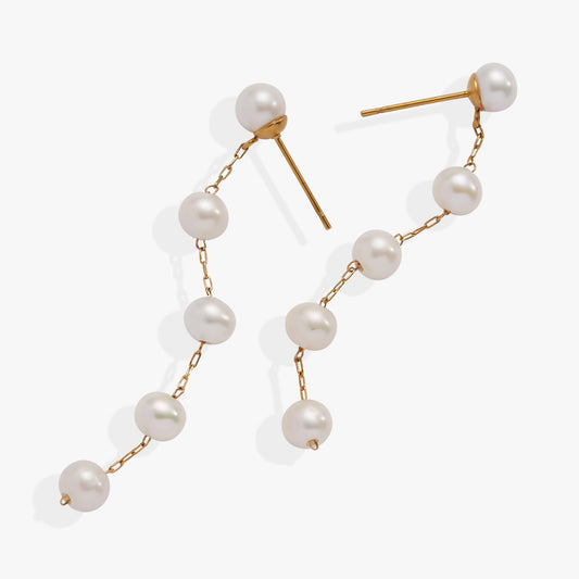 Freshwater Pearl Drop Earrings - Alex and Ani - Back View