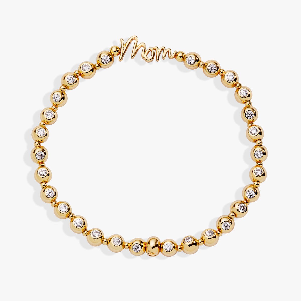 Mom Elongated Crystal Stretch Bracelet - Alex and Ani - Front View