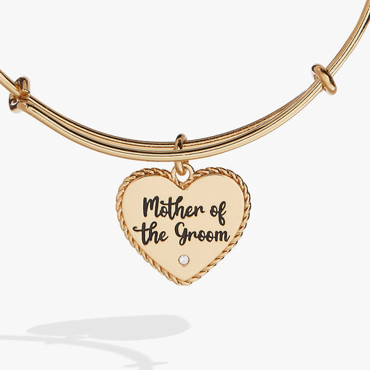 Mother of the Groom Heart Bangle - Back View