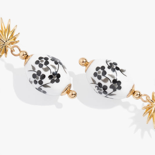 Toile and Palm Drop Earrings - Alex and Ani - Back View