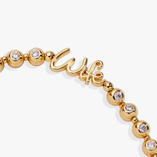 Wife Elongated Crystal Stretch Bracelet - Back View
