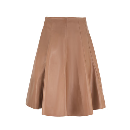 LEATHER PLEATED SKIRT