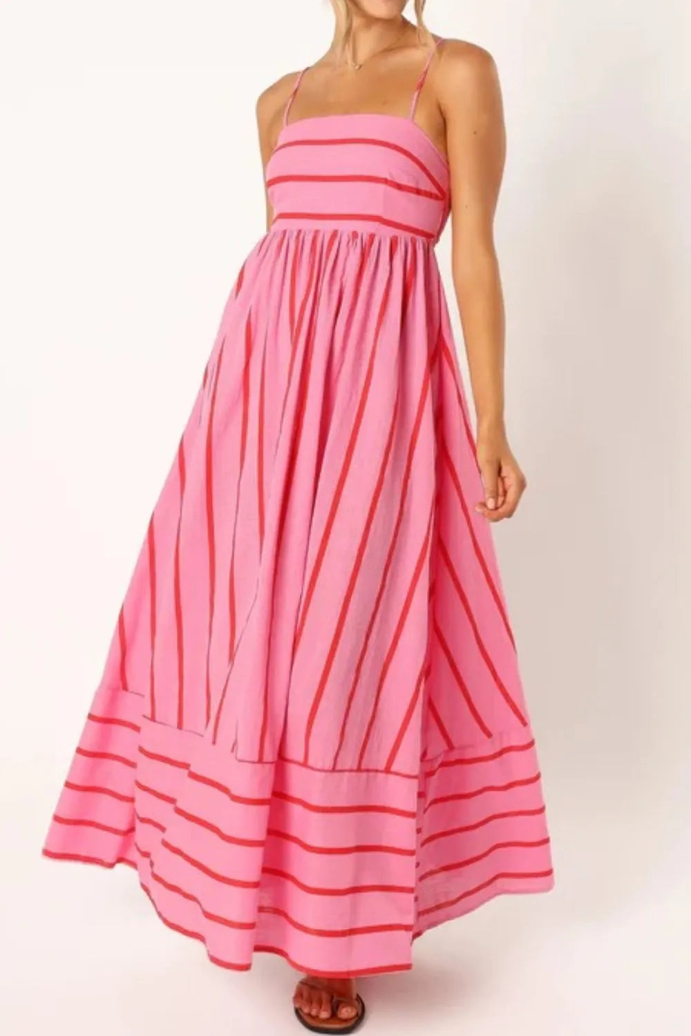 Striped Square Neck Maxi Dress