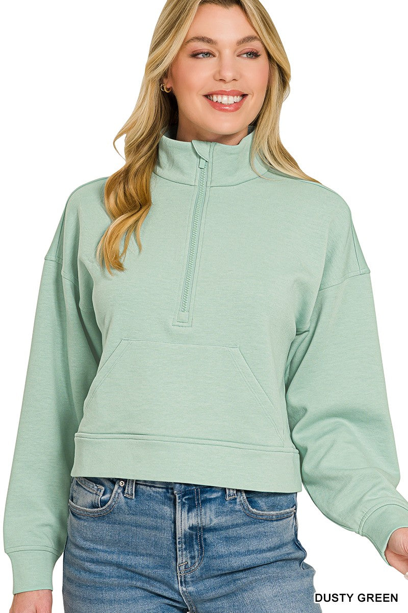 Half Zip Pullover - Mint