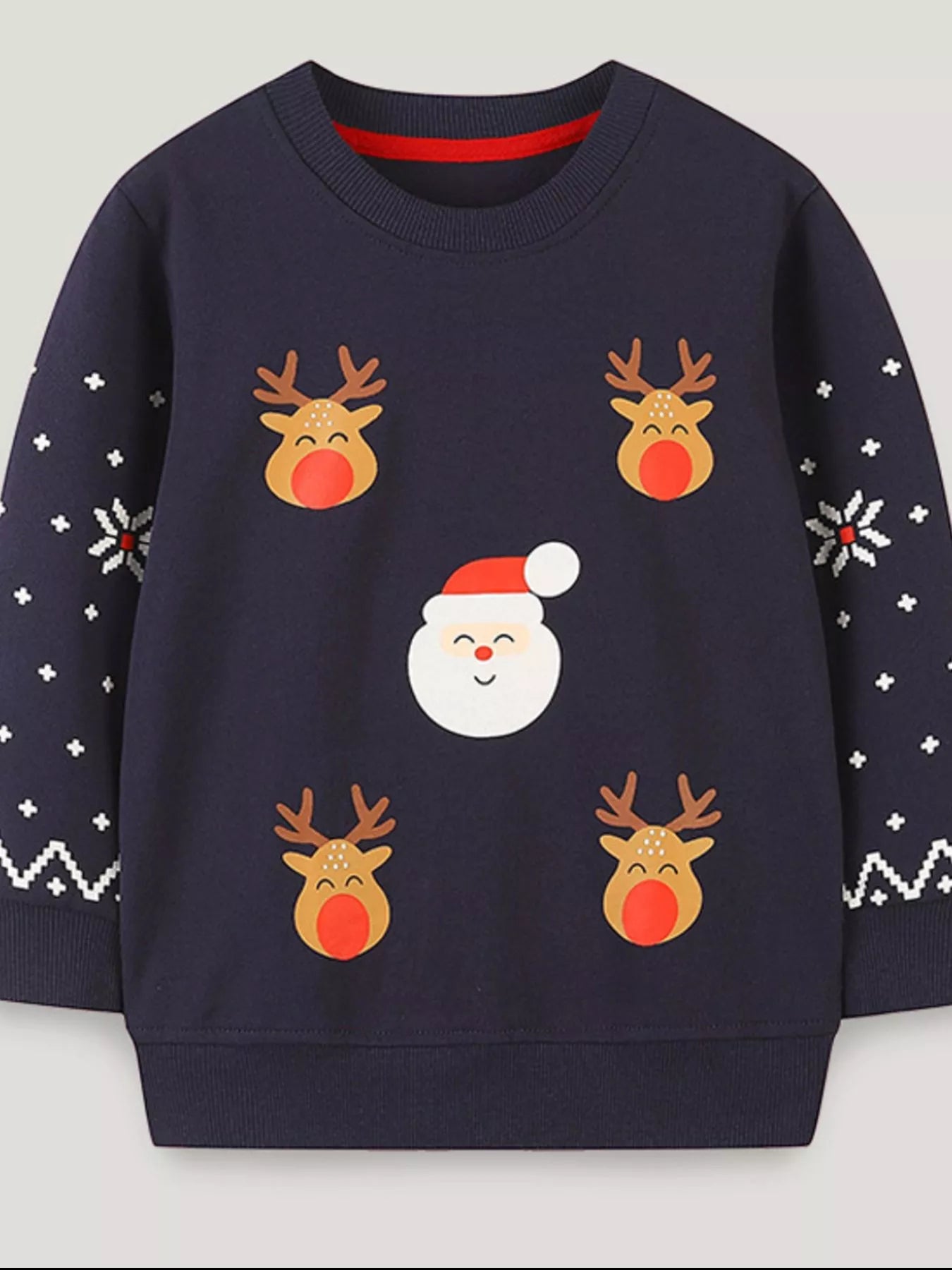 Children's Christmas Reindeer & Santa Sweatshirt
