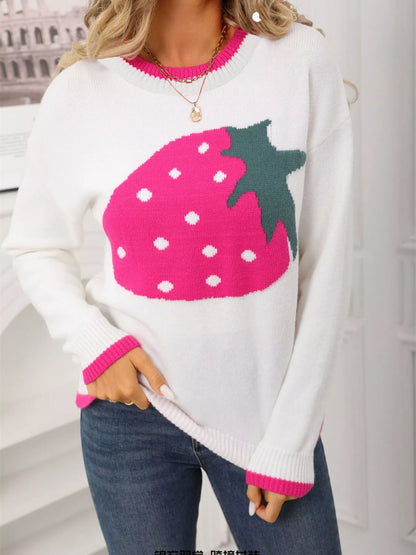 Strawberry Crew Neck Sweater - Detail View 9
