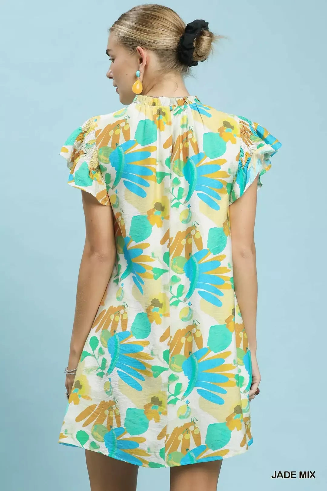 Botanical Print Mini Dress