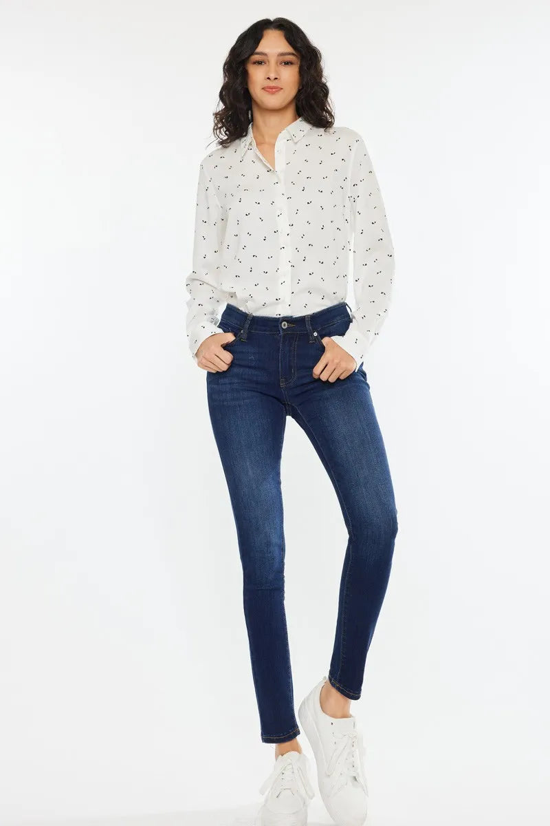 Mid-Rise Dark Indigo Super Skinny Jeans