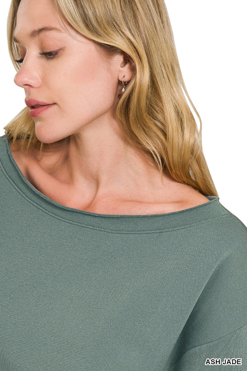 Fleece Boat-neck Sweatshirt