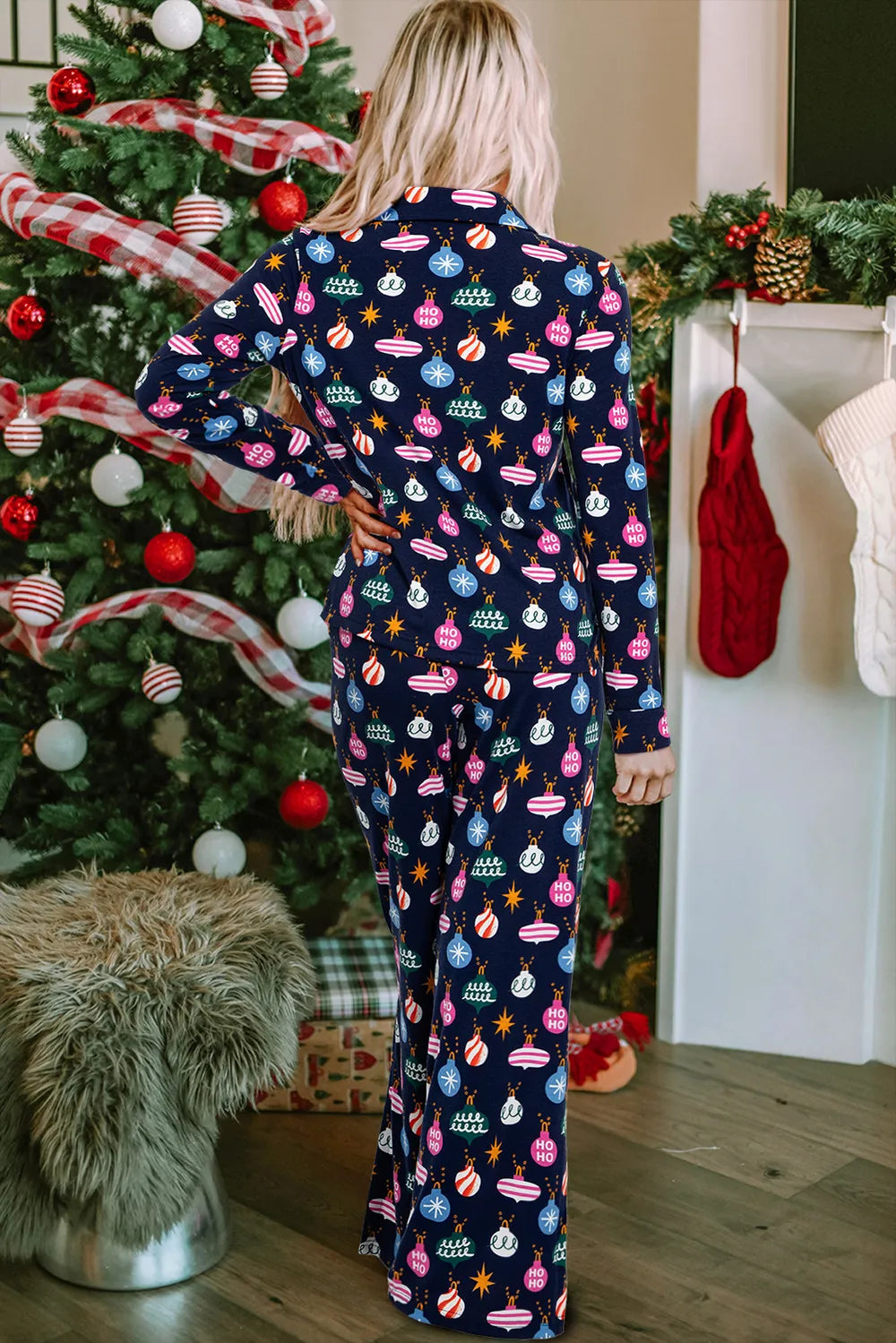 Ornament Print Pajama Set