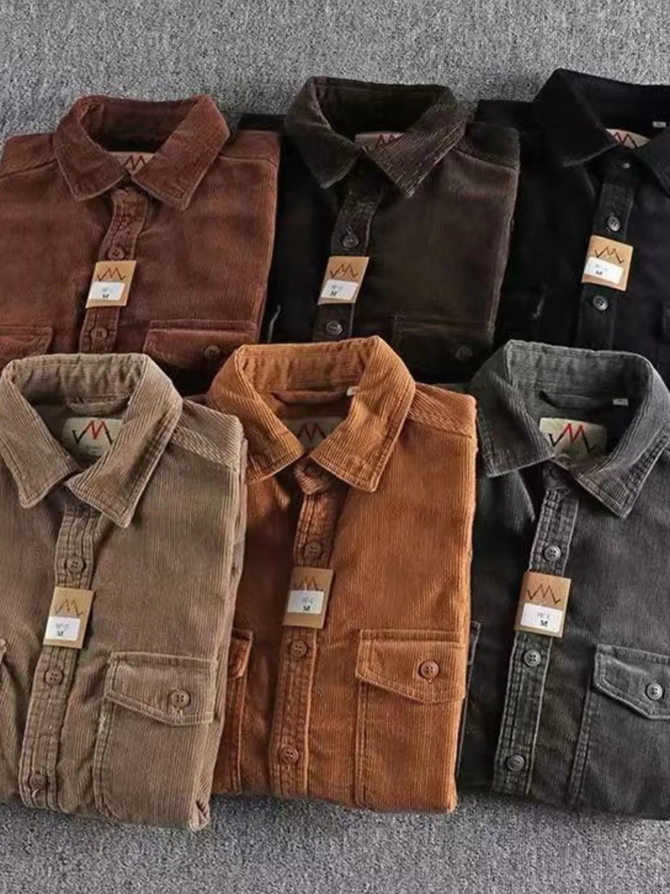 Men's Corduroy Long Sleeve Button Up Shirt
