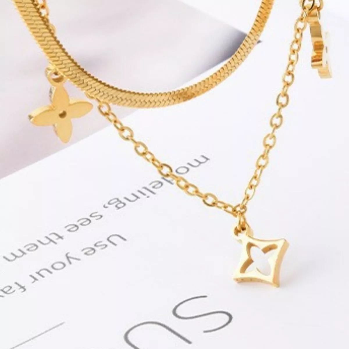 Double Layered Charm Necklace