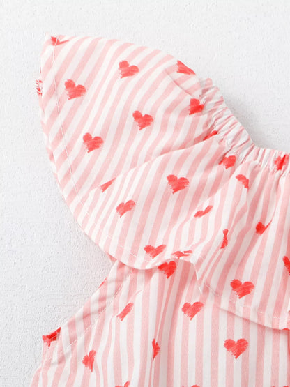 Sweetheart Stripe Ruffle Dress - Side View
