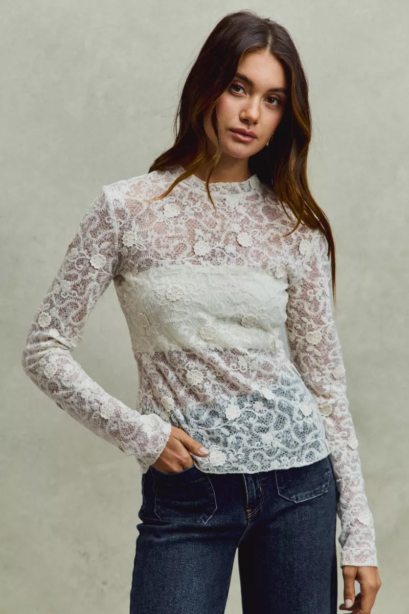 Lace Floral Layering Top