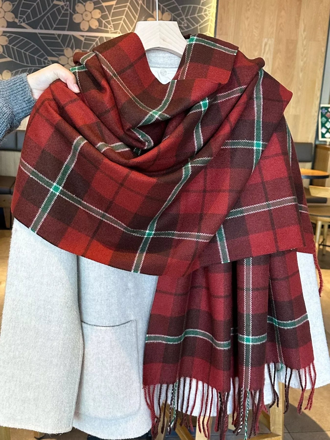 Classic Plaid Fringe Scarf