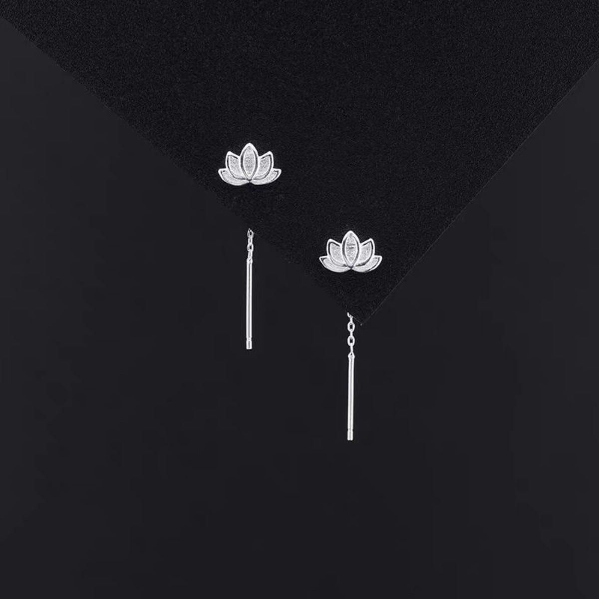 Threaded Lotus Drop Earrings