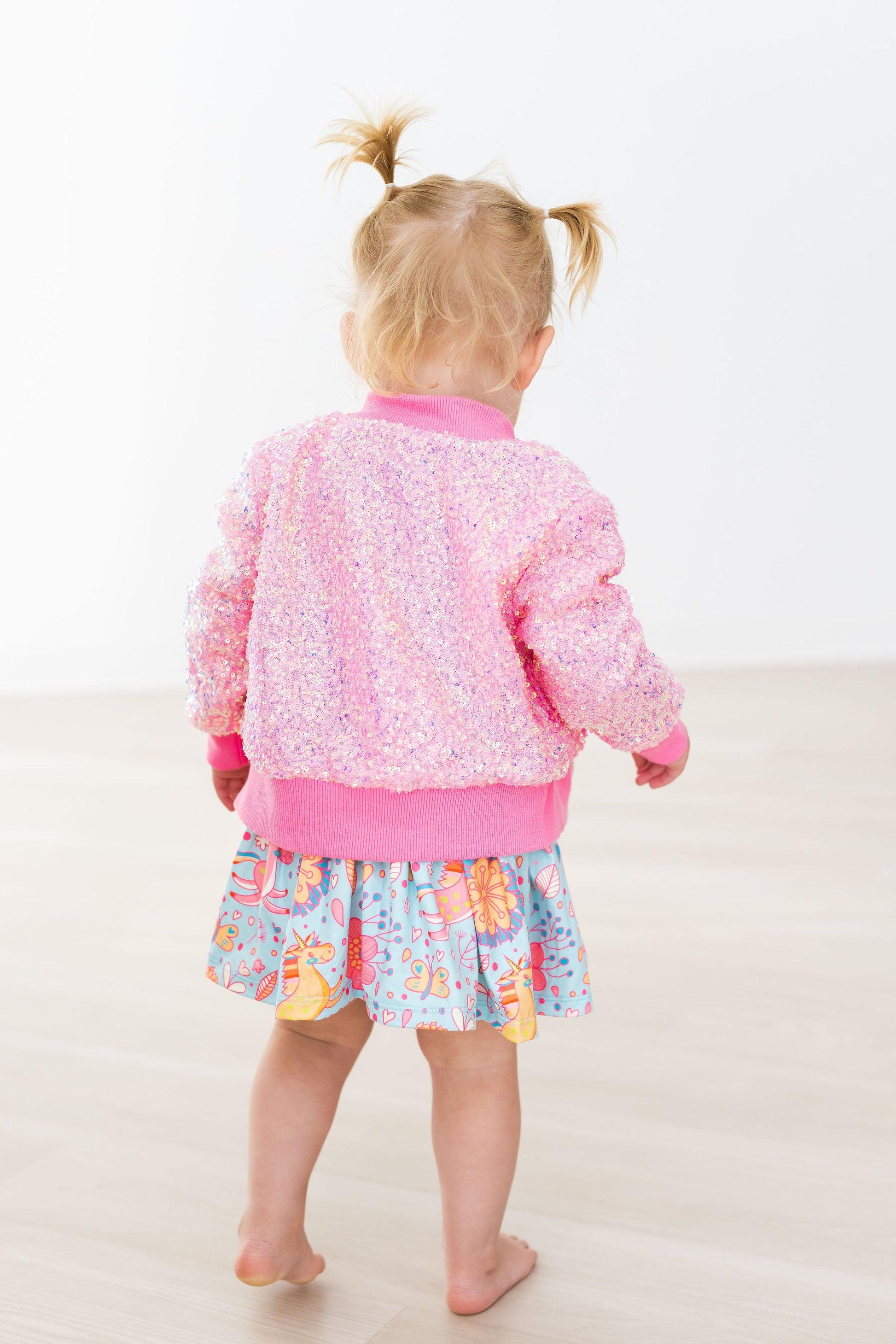Bubblegum Pink Sequin Jacket - Side View