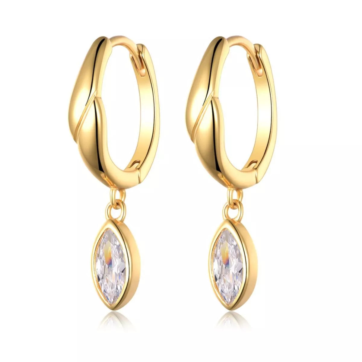 Moissanite Hoop Drop Earrings