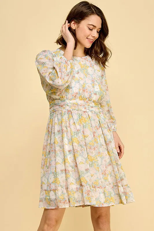 Chiffon Floral Print Dress