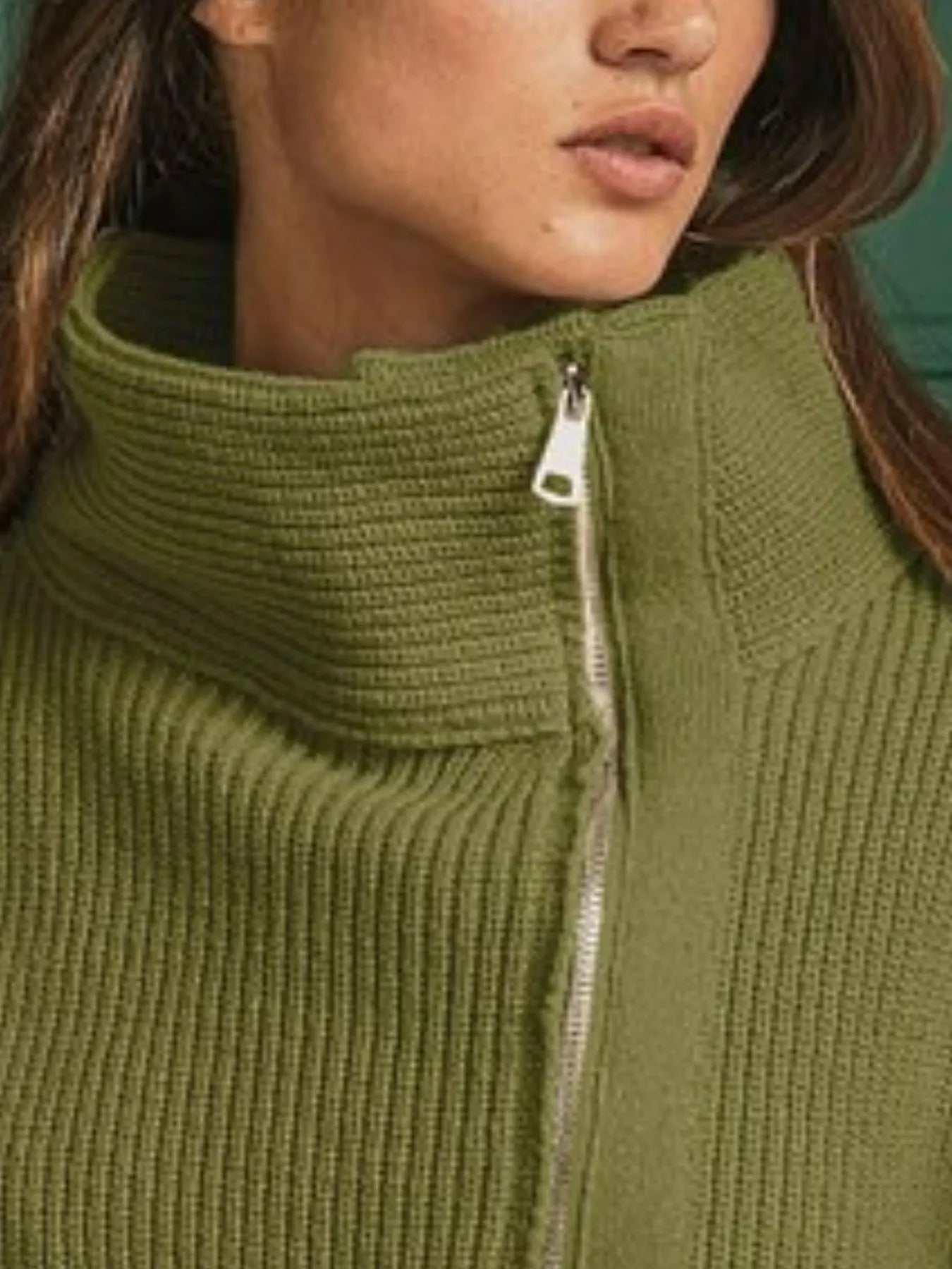 High Neck Sweater Jacket